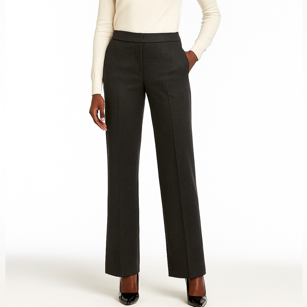 Jil Sander‎ Wool Straight-Leg Pants Charcoal Gray Modern Chic Made in Italy  42